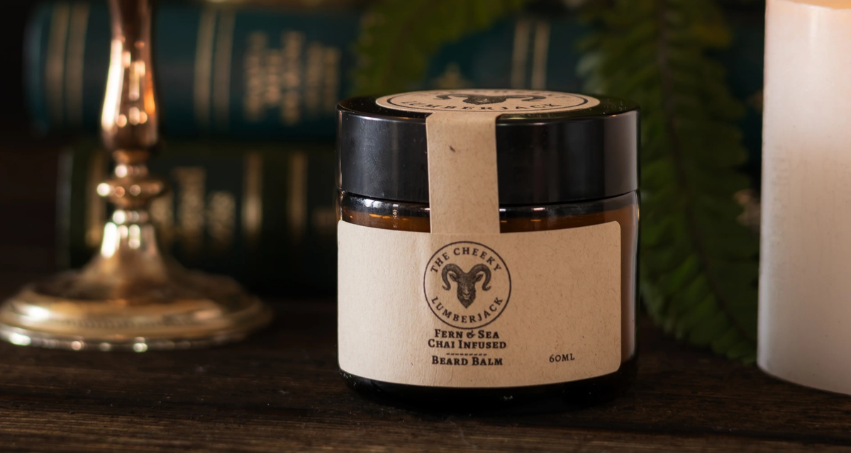 Fern & Sea Chai-Infused Beard Balm — Tallow & Beeswax Conditioning with Chai Oil Blend, Jojoba, Avocado & Hemp for Softer, Manageable Beards