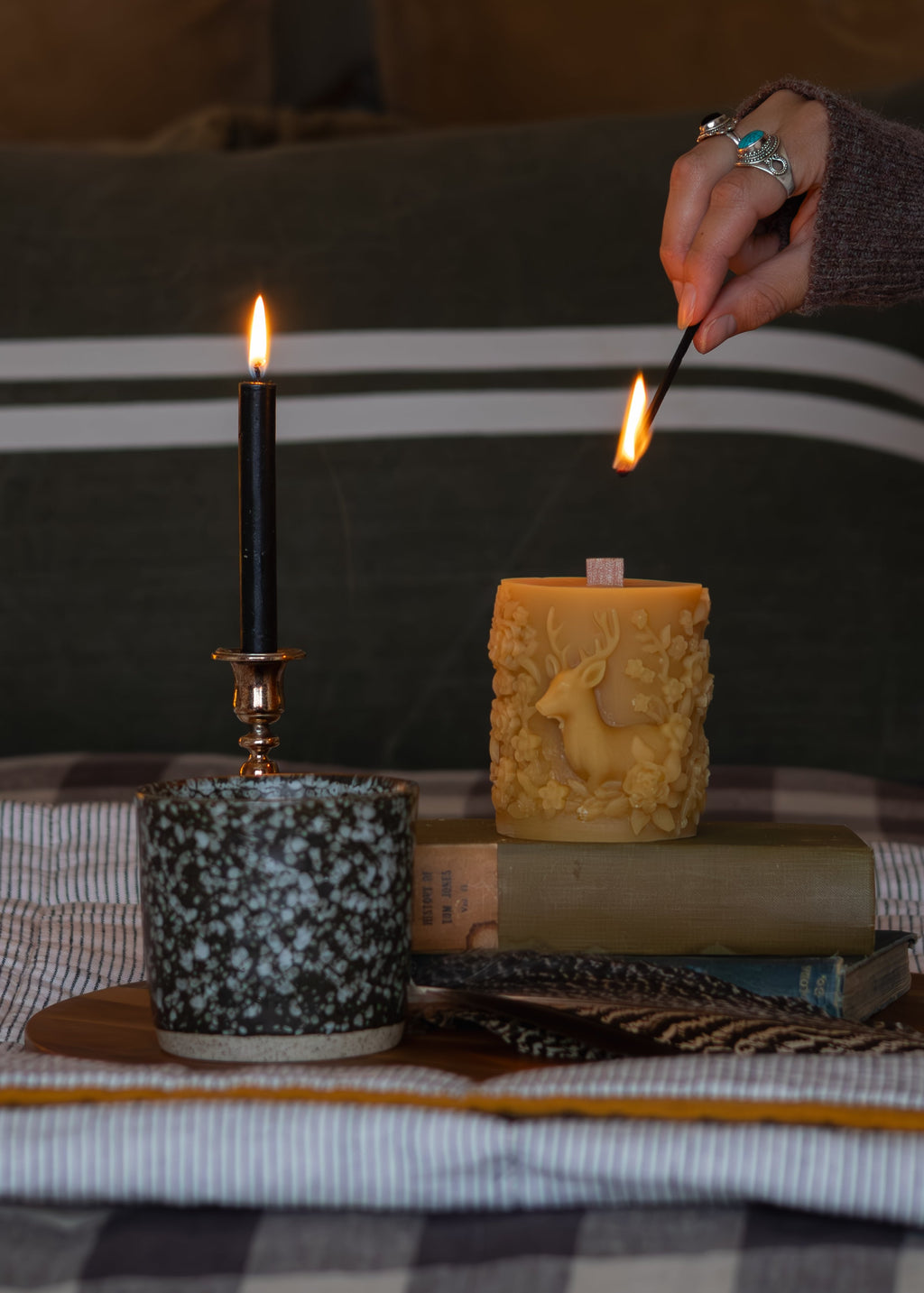 DEER IN THE FLOWERS | TASMANIAN BEESWAX CANDLE